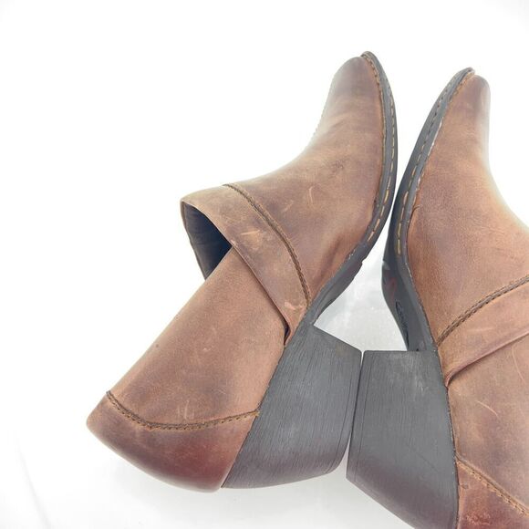 Born Women's Kinney Boot Size 11 Block Heel Shootie Brown Leather Moto Bootie - Picture 7 of 15